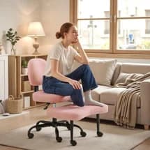 Ergonomic Cross Legged Office Desk Chair with Wheels, 360° Swivel and Adjustable Height for Meditation and ADHD,Criss Cross Knee